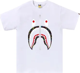 A Bathing Ape Neon Camo Shark T-Shirt White 1L30-110-040-WHT
