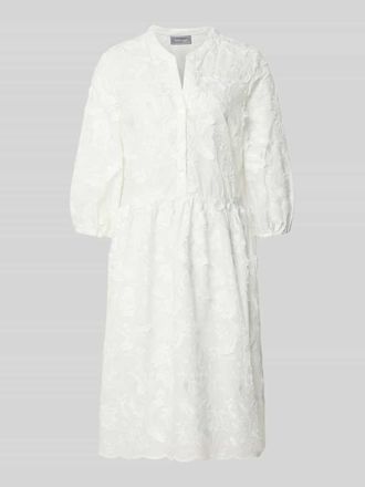 White Label Knielanges Kleid mit Stitchings und 3/4-Arm in Weiss, Gr&ouml;&szlig;e 44