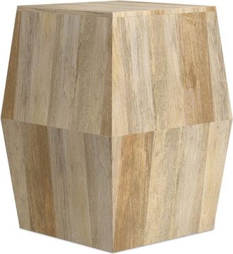 Simpli Home Terry Solid Mango Wood 16In Irregular Contemporary Side Table