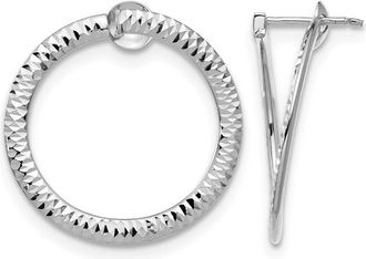 Diamond2Deal 14K White Gold Polished Flexible Hoop Earrings