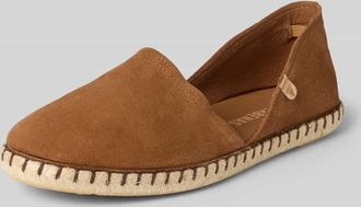 Verbenas Espadrilles aus Leder mit Label-Patch Modell CARMEN in Camel, Gr&ouml;&szlig;e 37