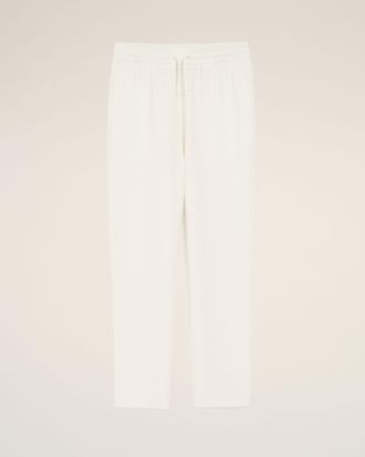 Ami White Blended Linen Elasticated Waist Trousers White - XXL - for Men