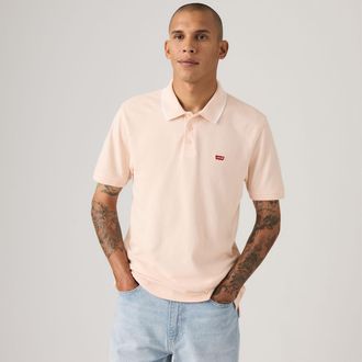 Levi's Housemark Polo Shirt - Mens - 2XL - Pink / Wood Tipping Stripe Crystal Pink