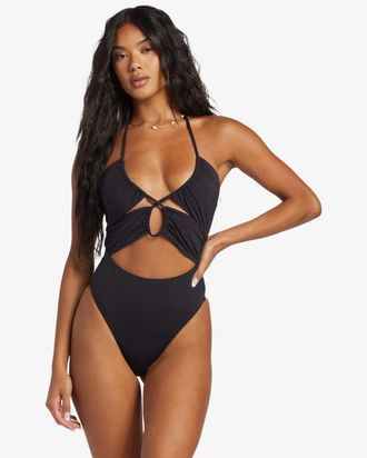 Billabong Badeanzug BILLABONG SOL SEARCHER ONE PIECE, Damen, Gr. S (36), N-Gr, schwarz pebble, Elasthan, Polyamid, Badeanz&uuml;ge Badeanzug, sportlicher Stil, f&uuml;r s