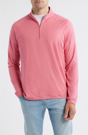 Johnnie-O Freeborne PREP-FORMANCE Quarter Zip Pullover in Azalea at Nordstrom, Size Xx-Large