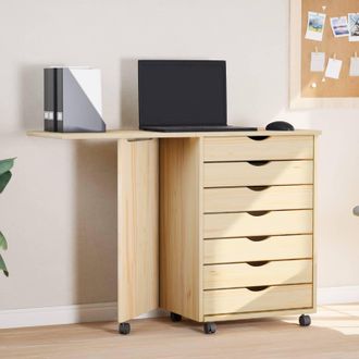 vidaXL Vidaxl Mobiletto Con Scrivania Con Ruota Moss Vernice Trasparente