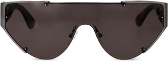 Alexander McQueen Eyewear Occhiali da sole AMQ a mascherina - Nero