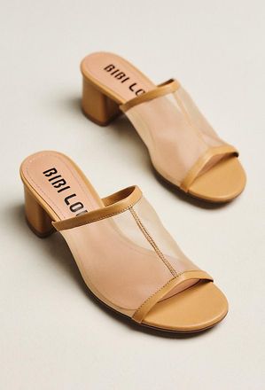 Bibi Lou Mesh Block Heel Mules