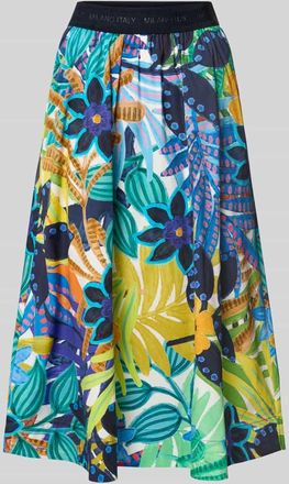 Milano Milano Italy Glockenrock mit elastischem Logo-Bund in Marine, Gr&ouml;&szlig;e 34