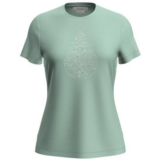 Icebreaker Merino 150 Tech Lite III S/S Hike Path Merinoshirt f&uuml;r Damen | gr&uuml;n