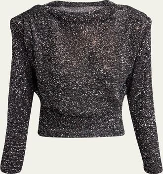 Valentino Garavani Sequined Dolman-Sleeve Sweater