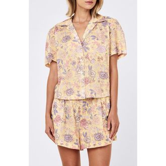 Papinelle Sleepwear Karolina Cotton Voile Short Pajamas in Golden Haze at Nordstrom, Size X-Small