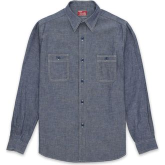 Fortela Otero Chambray Shirt in Blue at Nordstrom, Size X-Large