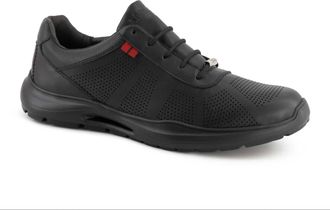 Andrea Mens Leather Upper Rubber Sole Oxford Shoes In Black