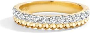 Mint & Lily Beaded Cubic Zirconia Band in 18K Gold Over Sterling Silver at Nordstrom, Size 6