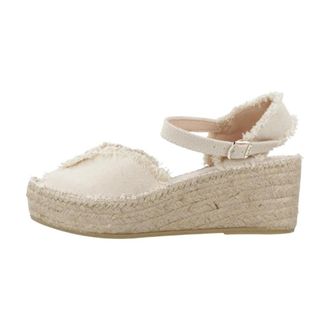 Toni Pons Isaura Espadrille Sleehak - Dames - Schoenen - Beige - Maat: 39 EU Katoen