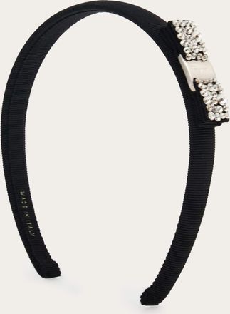 Ferragamo Donna Cerchietto fiocco Vara e cristalli Nero