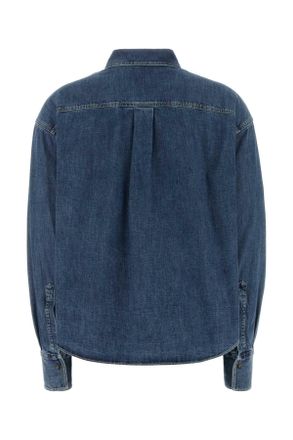 Brunello Cucinelli Womens Patch Pocket Denim Shirt Blue Cotton