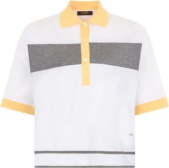 Moorer Cropped Polo - Dames - Polos - Wit - L - Katoen - Tops
