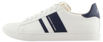 A|X Armani Exchange Mens Paris Double Line Sneaker, Off White Navy, 7.5 UK