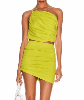 The Sei Gathered Asymmetric One Shoulder Top & Amino Skirt Set In Green