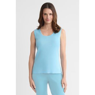 Ming Wang Mid Length Scoop Neck Knit Tank in Serene at Nordstrom, Size X-Large P