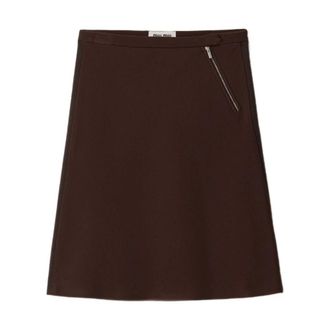 Miu Miu Rokken, Dames, Bruin, S, Fabric Stitch Knit Rok