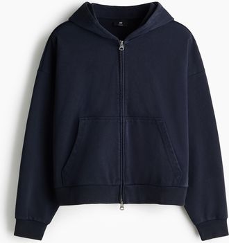 H&M Hoodiejacke mit Zipper in Oversized Fit - Blue