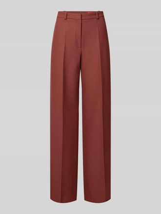 HUGO BOSS Weite Hose mit Viskose-Anteil Modell Hasmina in Mittelbraun, Gr&ouml;&szlig;e 32