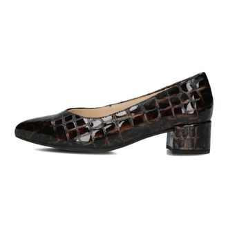 Gabor Schoenen, Dames, Bruin, 40 1/2 EU, Wol, Pumps met Krokodillenprint en Blokhak