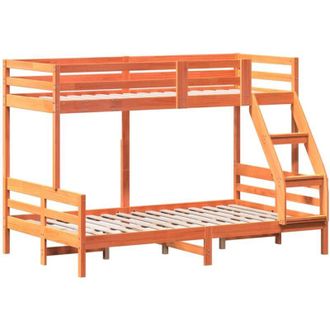 vidaXL Vidaxl - Letto a Castello 80x200/120x200 cm Marrone Cera Massello Pino