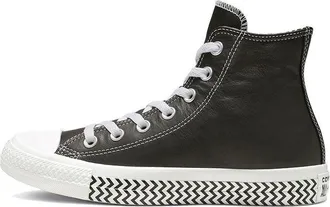 Converse (WMNS) Converse Chuck Taylor All Star Mission-V Leather High Top Black White Wave Pattern Sole Black White 564943C