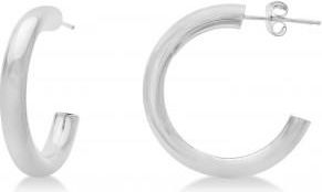 Allurez Small Open Hoop Earrings 14k White Gold