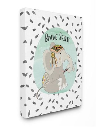 Stupell Industries Brave Spirit Tribal Elephant By Jo Moulton Canvas Art