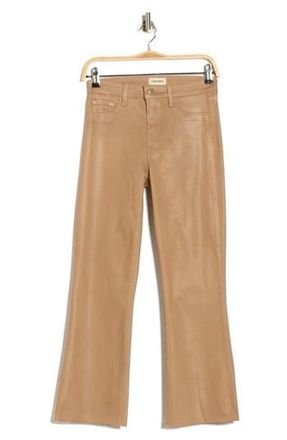L'agence Kendra Coated High Waist Crop Flare Jeans in Cappuccino Coated at Nordstrom Rack, Size 24