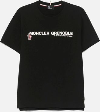 Moncler Mens Branded Cotton T-shirt Black - Size: 36
