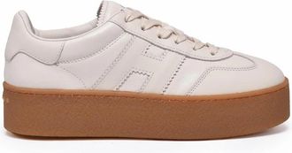 Hogan Butter Leather Platform Low-Top Sneakers