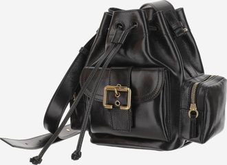 Chlo&eacute; Womens Shiny Leather Shoulder Bag Black Buffalo