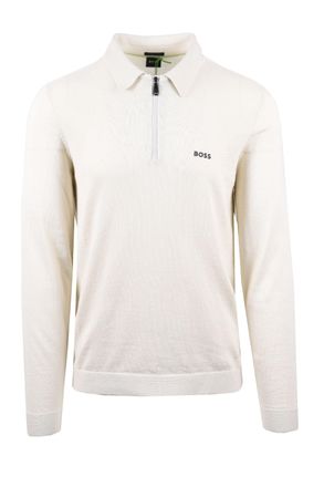 HUGO BOSS Mens Momentum_lite_pl24long Sleeved Polo Light Beige Cotton - Size 2XL