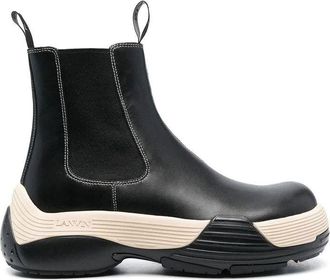 Lanvin Black Calfskin Chelsea Mens Boots