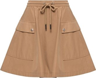 Moncler Moncler Cotton Blend A-line Mini Skirt, Women, Beige, Size: 38