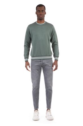 Eleventy Cotton Crewneck Sweatshirt with Trim