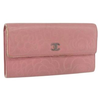Chanel Pre-owned Wallets, female, Pink, Size: ONE SIZE Pre-owned Vintage Long Wallet