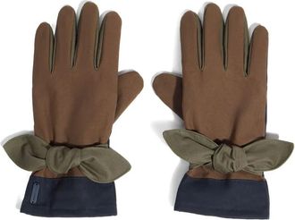 Bimba & Lola Guanti con design patchwork - Marrone