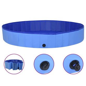 vidaXL Piscina Per Cani Pieghevole Vidaxl, Blu, 200x30 Cm, In Pvc