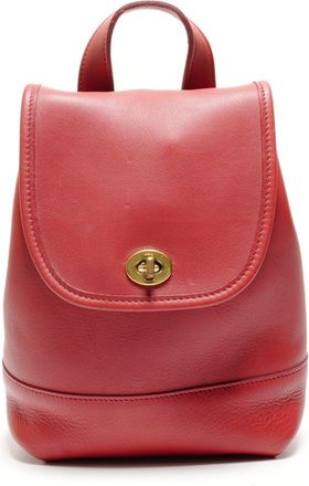 Coach Red Color Leather Backpack (Pre-Owned)