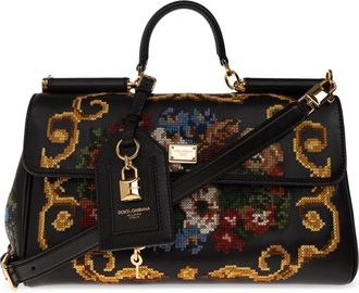 Dolce & Gabbana Leren tas My Sicily - Dames - Handtassen - Bruin - ONE Size - Katoen - Tassen