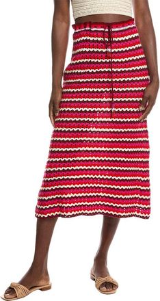 Farm Rio Colorful Stripes Crochet Skirt