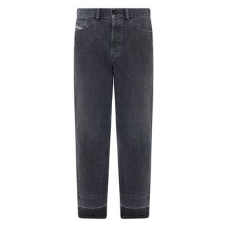 Diesel Straight Jeans, male, Gray, Size: W28 Slim Jeans with High Waist