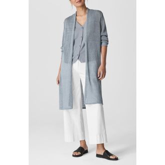 Eileen Fisher Long Organic Cotton Blend Cardigan in Greystone at Nordstrom Rack, Size Xx-Small